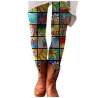 Yubatuo hlače za žene geometrijski tiskani elastični elastični elastični vitkim ležernim hlačama dugih prtljažnih