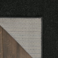 Jednobojni Moderni crni tepih veličine 2' 6'