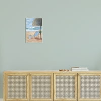Stupell Beach stolica tropsko opuštajući odmor pejzaž slika zidna ploča Umjetnička umjetnost Umjetnička ploča