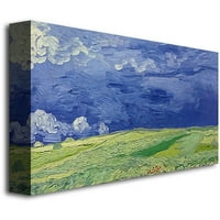Zaštitni znak likovna umjetnost Wheatfields pod Thundercloud Canvas Art by Vincent Van Gogh