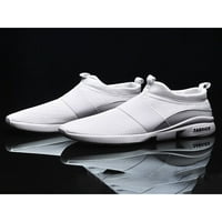 Moderne muške tenisice sportske ravne cipele za trčanje putne cipele za hodanje prozračne modne natikače bijela