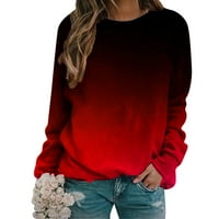 Pulover od pulovera za žene, pulover za žene s gradijentnim printom s okruglim vratom, preveliki pulover s dugim