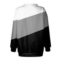Yubatuo ženska ležerna geometrijski okrugli vrat geometrijski print dukserica dugih rukava labav pulover dukserica