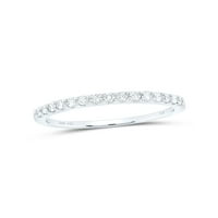 14-karatni Ženski okrugli zaručnički prsten od bijelog zlata s dijamantima u jednom redu