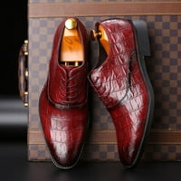 Wofedyo cipele za muškarce modne muške poslovne cipele šiljaste čipkaste cipele boja odgovarajuće kožne cipele