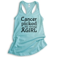 Rak je odabrao pogrešan tenk za djevojke, dame racerback, rak podrška za svijest o raku borbu protiv tenka raka,