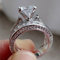 Elegantni dvostruki sloj kubični cirkoniju simulirani zaručnički prsten za zabave i vjenčanja