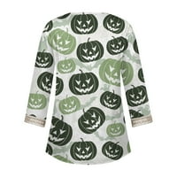 Hallowee odjeća za žene ošišane čipkaste rukave Hallowee print s V-izrezom Top Mint Green m