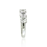 Bijeli safirni prsten izrađen od sjajnog srebra