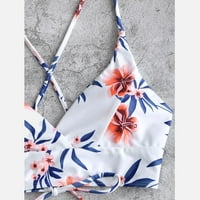 Ženski kupaći kostim, dva cvjetna kompleta, dvodijelni kupaći kostim bikini s printom Plus size odjeća za plažu,