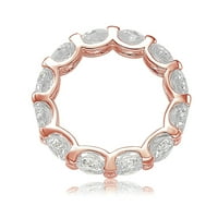 Okrugli Sklopivi prsten od ružičastog srebra s kubičnim cirkonijem U obliku oblika-ružičasta