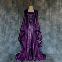 Sretan datum Ženska Srednjovjekovna renesansna kostimirana haljina Na vezanje Irska preko dugih haljina Retro
