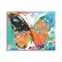 Stupell Industries podebljani leptir ilustracija Speckled Collage Stil slike galerija omotana platno print zidna