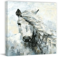 Parvez Taj Veliki bijeli konj Slikački tisak na omotanom platnu