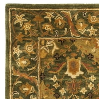 Tradicionalni cvjetni vuneni tepih od 6' 9'Maslina