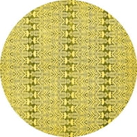 Tvrtka alt strojno pere okrugle apstraktne žute moderne unutarnje prostirke, okrugle 8 inča