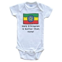 Napola Etiopljanin je bolji nego ništa. Smiješni Bodi s etiopskom zastavom za novorođenčad, bijeli 3 mjeseca