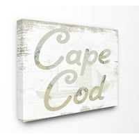 Stupell Industries Cape Cod Coast Map plaže Teksturirana boja Dizajn riječi platno zidna umjetnost Daphne Polselli