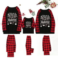 Obiteljska odgovarajuća pidžama Set Xmas Tree Holiday PJS podudaranje obiteljske pidžame božićna crvena karirana