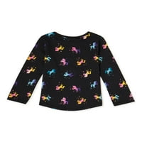 Ganimals Baby & Toddler Girls Unicorn Print majica s dugim rukavima majica, veličine 12m-5T