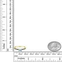 Kralj dragulja 0. Nebesko plavi akvamarin i crni dijamant u 10-karatnom prstenu od žutog zlata sa zupcima od bijelog