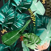 Tkanina od tkanine-tropsko tamno lišće, list banane, džungla, Palma zelena s printom na tkanini od tkanine od