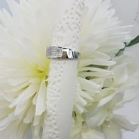 Muški zaručnički prsten u hip hop stilu s okruglim bijelim dijamantom od 18k bijelog zlata, Veličina 10