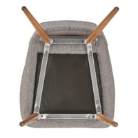 Blagovaonske stolice s konturnim presvlakama od 2, Sivi Lan, svijetli hrast