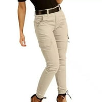 PITAUCE ženske tanke teretne hlače casual s visokim strukom na otvorenom za salon atletski radovi hlače Lagane