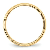 Kvalitetno zlato od 10 karata, fino zrnato žuto zlato, polukružni zaručnički prsten-Veličina 12