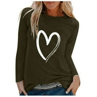 Ženska bluza s dugim rukavima proljetna i jesenska Moda jednobojni pulover s printom ljubavi Ležerne široke ženske