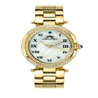 Ženski sat od nehrđajućeg čelika od nehrđajućeg čelika s bisernim biranjem, zlatna nijansa 106 inča