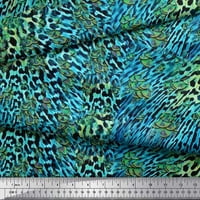 Plava rajonska šifonska Tkanina od leoparda i Paunove kože s printom za rukotvorine širine dvorišta