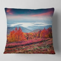Jedinstvena jesen u Karpatskim planinama - pejzažni tiskani jastuk za bacanje - 16x16