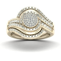1 10-karatni dijamant od 10-karatnog žutog zlata, zaobilazni zaručnički prsten