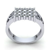 Muški zaručnički prsten s prirodnim dijamantom okruglog reza od 0,5 karata za 3. godišnjicu u čvrstom ružičastom,