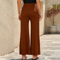 Eashery Capri hlače za žene Drvane casual visokog struka opuštenih fit joga hlača lanene hlače za žene