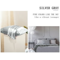 Jedinstvene ponude glatke jastuke od svilenog svile, standardne, srebrno sive