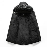 Kaputi za muškarce, Zimska moda, jednostavni topli, uklopljeni, Jednobojni, džepni, kardigan s kapuljačom i dugim