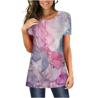 Ljetna rasprodaja majica kratkih rukava za žene Ženska ležerna ljetna majica kratkih rukava s printom s okruglim