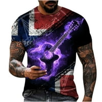 Jmntiy muškarci casual okrugli vrat cool stil 3D digitalni tisak pulover fitness kratki kratki rukavi rukavi majica