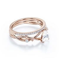 Boho & Hippie 1. Karat Cut Cut Diamond Moissanite Jedinstveni zaručnički prsten, vjenčani prsten, inspiriran i