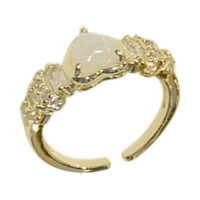 Slatki prstenovi od nehrđajućeg čelika Opal Srčani prsten Francuski dijamantni sloj srca Ind prsten za prst Opal