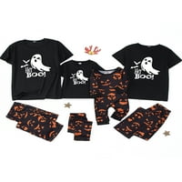 Žene muškarci Djeca Halloween PJ Posada za vrat odjeće za spavanje dugih rukava Podignuća pidžama Set SIT SLUHA