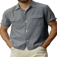Avamo muška majica majice vrpci za vrat gumb dolje majica majica muška