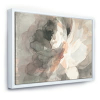 DesignArt 'Abstract Peony Grey' Pink Modern Framed Canvas