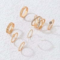 Set dijamantnih prstenova za žene modni nakit popularni dodaci zapadni prstenovi za žene