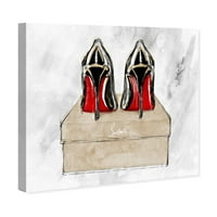 Punway Avenue Fashion i Glam Wall Art Canvas Otisci Crvene potpetice crvene cipele - crne, smeđe