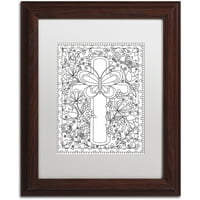 Zaštitni znak likovna umjetnost Vrtni križ leptira platno umjetnost Jennifer Nilsson, bijela mat, drveni okvir