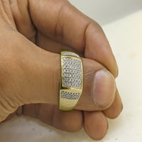 Halo draguljari 0. karat 14K žuto zlato okrugli rez prirodni dijamantski klaster muški vjenčani prsten dijamantni